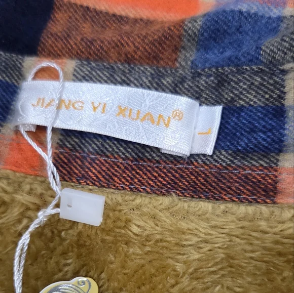 Jiang Vi Xuan Plaid Flannel Button-Up Shirt Shacket Size XS/S - Picture 7 of 10